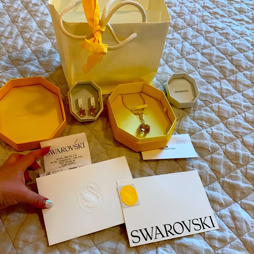 Swarovski necklace and earrings set NWT